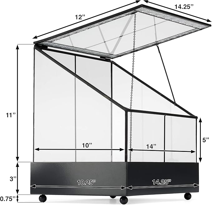 H Potter Terrarium Wardian Case Plant Container Succulent Planter Fairy Garden Display Case WAR153