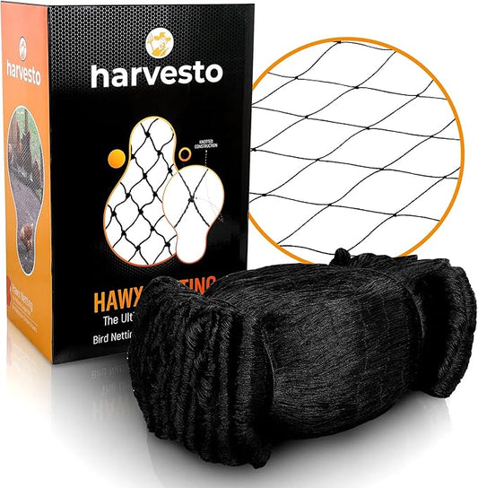 Harvesto Heavy Duty Bird Netting for Chicken Coops & Runs | Tree & Garden Netting Mesh 1-1/2" | Keep Hawks, Birds & Predators Away | Bird Netting for Blueberry Bushes, Vegetables & Fruit (50' x 100')