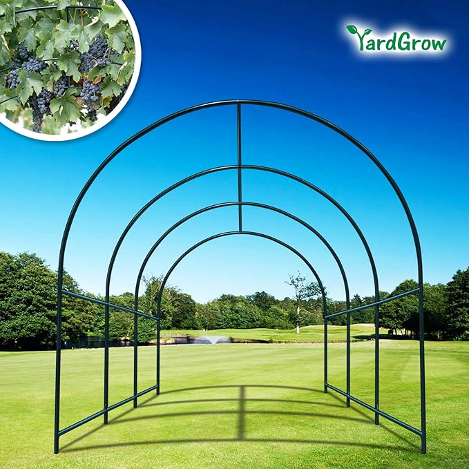 YardGrow Large Garden Support Arch Frame Climbing Plant Arch Arbor for Various Climbing Plant Roses Vines Birthday Wedding Party Decoration Pergola (9.8 x 7 x 7.2ft)