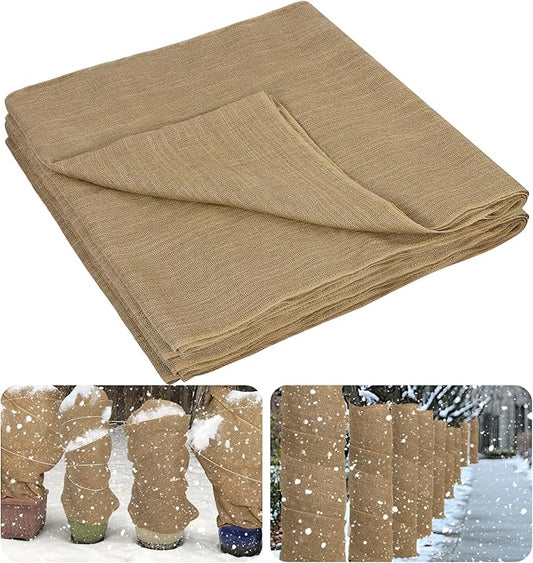 ANPHSIN 50ftx40in Large Burlap Plant Covers Freeze Protection - Winter Frost Blankets Cloth Natural Burlap Fabric Roll for Outdoor Bushes Trees Potted Plants Cold Weather