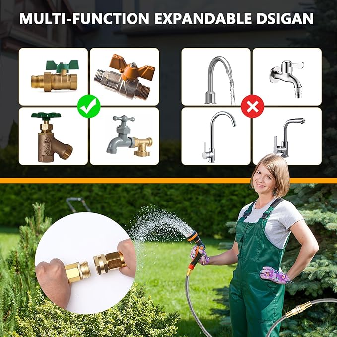 Metal Garden Hose 10ft, Short Stainless Steel Water Hose with Solid Fittings 3/4", Leak-Proof Small Hose for Outdoor,Outside,Yard,Lawn Patio