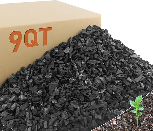 9 Quarts Horticultural Charcoal for Plants-Plant Charcoal Soil Amendment for Potting Soil Indoor Plants, Succulent Soil, Paphiopedilum, Bonsai, Terrarium,and Gardening