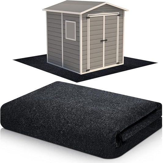 Haull Outdoor Storage Shed Floor Moat Waterproof Outdoor Carport Mat Thickened Soft Patio Furniture Pad Washable with Non Slip Backing, Storage Shed Not Included(9.8 x 12 ft)