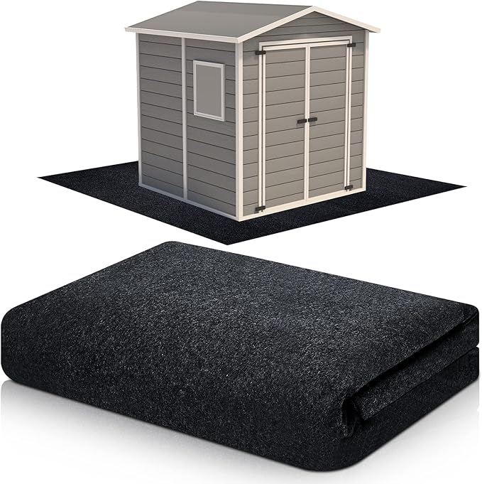Haull Outdoor Storage Shed Floor Moat Waterproof Outdoor Carport Mat Thickened Soft Patio Furniture Pad Washable with Non Slip Backing, Storage Shed Not Included(6 x 8.2 ft)