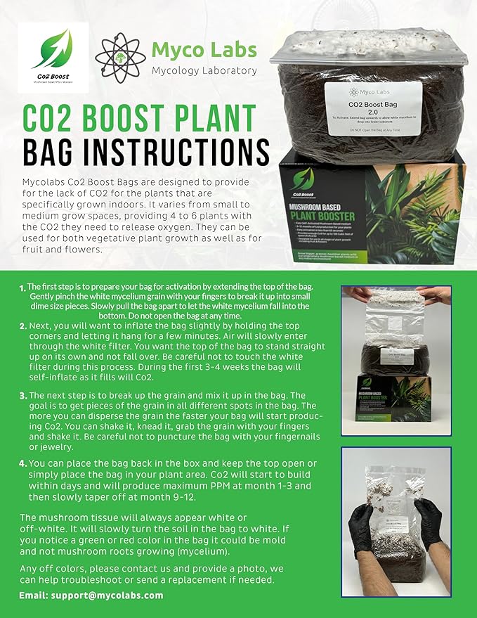 Co2 Boost Self-Activated Mushroom Grow Bag for Plants, Grow Rooms & Tents 2.0