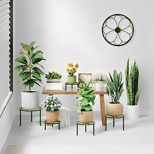 5 Pack Plant Stand for Flower Pot Heavy Duty Potted Holder Home,Round Plant Holder for Flower Pot, Metal Rustproof Iron Garden Container Supports Rack for Planter