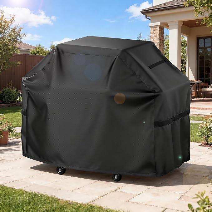 LBTING Grill Cover, 60-inch Heavy Duty 300D Oxford Waterproof Windproof UV Resistant BBQ Gas Grill Cover for Outdoor Barbecue Fit Most Brands Weber, Brinkmann, Char Broil, Holland