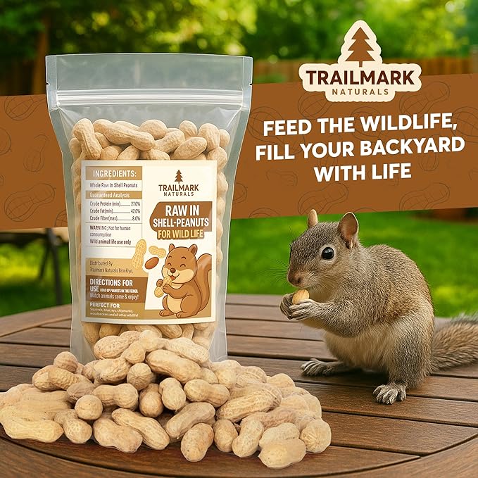 2 Pack of 5 Lb Bags (10 Pounds Total) - Raw Peanuts for Squirrels, Raw in Shell Peanuts for Birds and Wildlife- Squirrel Food, Wild Bird Seed - Grown in The USA