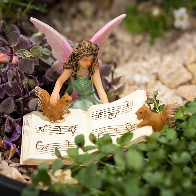 PRETMANNS Fairies for Fairy Garden, with Adorable Miniature Animals – a Cute Accessories Fairy Kit for Outdoor – 5 Piece Figurine Collection