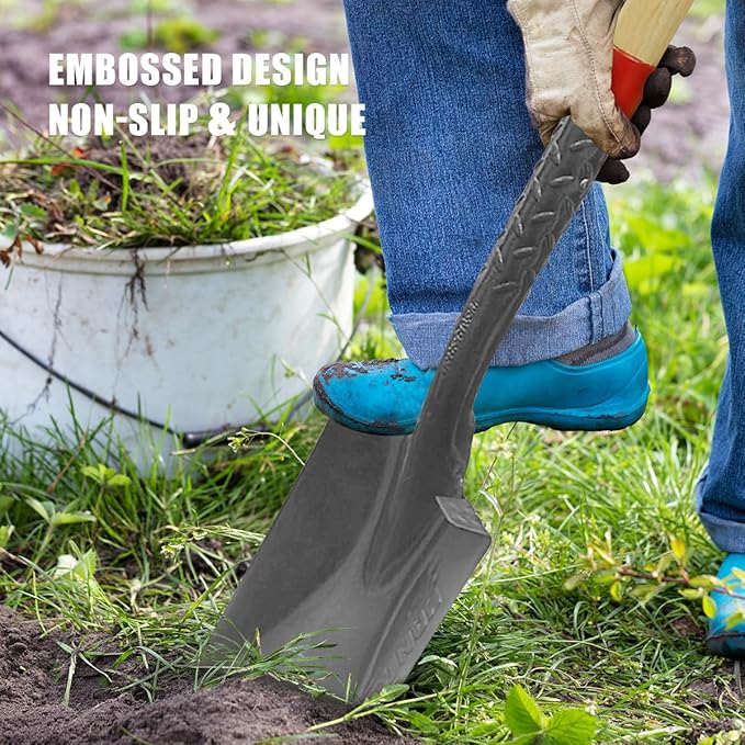 Flat Spade Garden Shovel Edging Spade with Wodden Handle for Gardening,Edging,Trenching, Planting Landscaping,43 inches