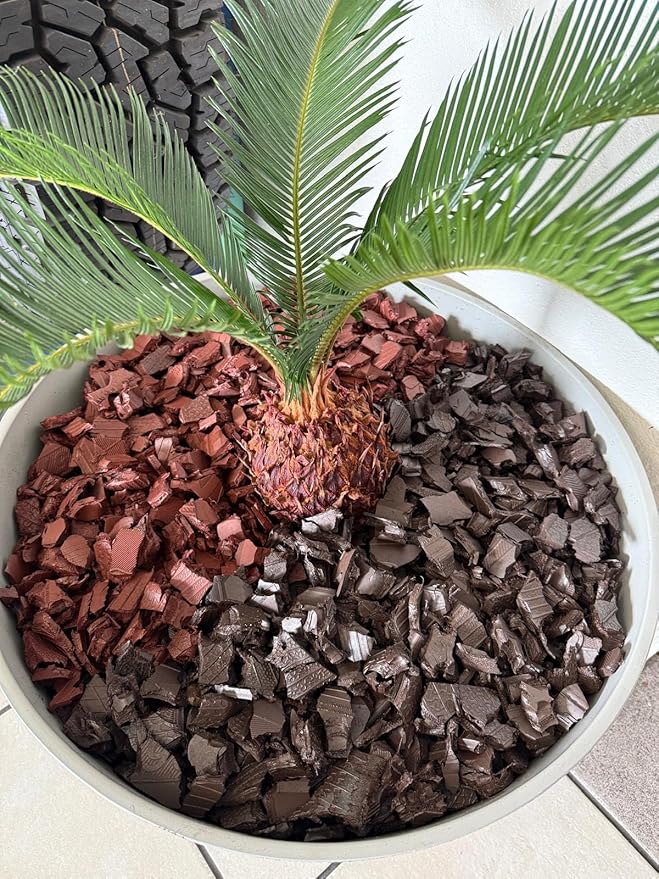 100% Wire-Free Rubber Mulch – Brown, 20 lb (0.8 cu ft) | Long-Lasting, Low Maintenance, Safe for Kids & Pets – Landscaping & Playground Ground Cover