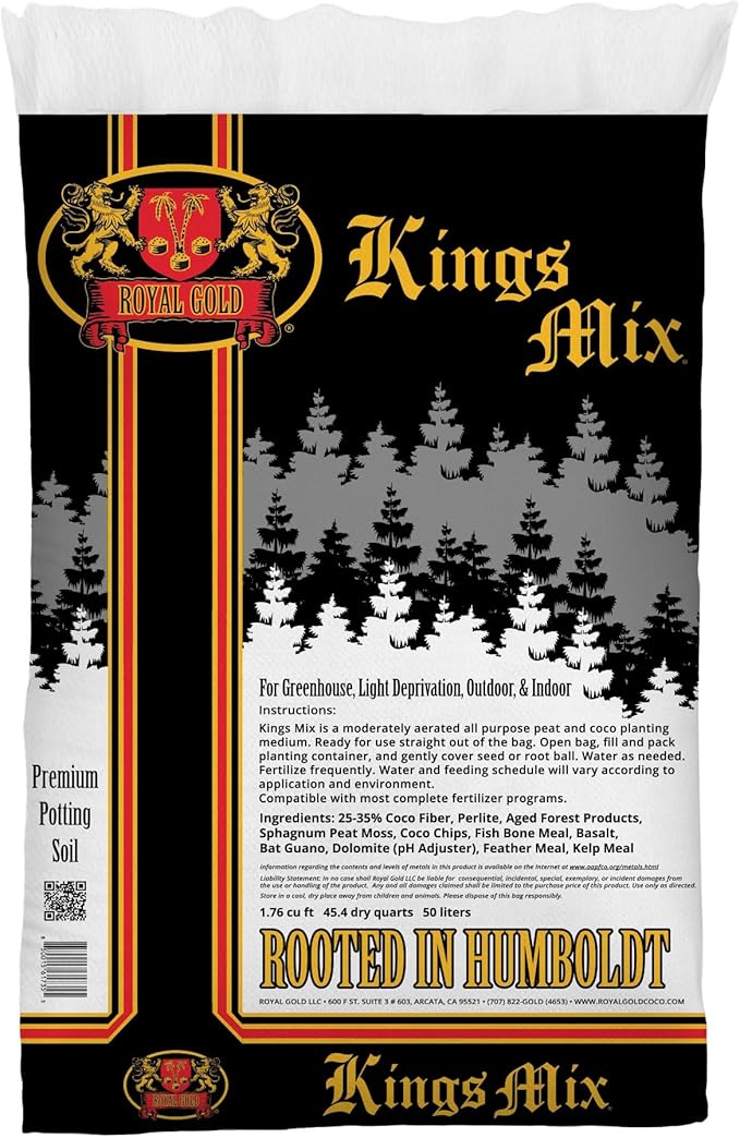 Royal Gold Kings Mix Versatile All Purpose Growing Medium, 1.76 Cubic Foot - for Healthy Root Development, Ensures Quick Drying and Accepts Immediate Plant Feeding