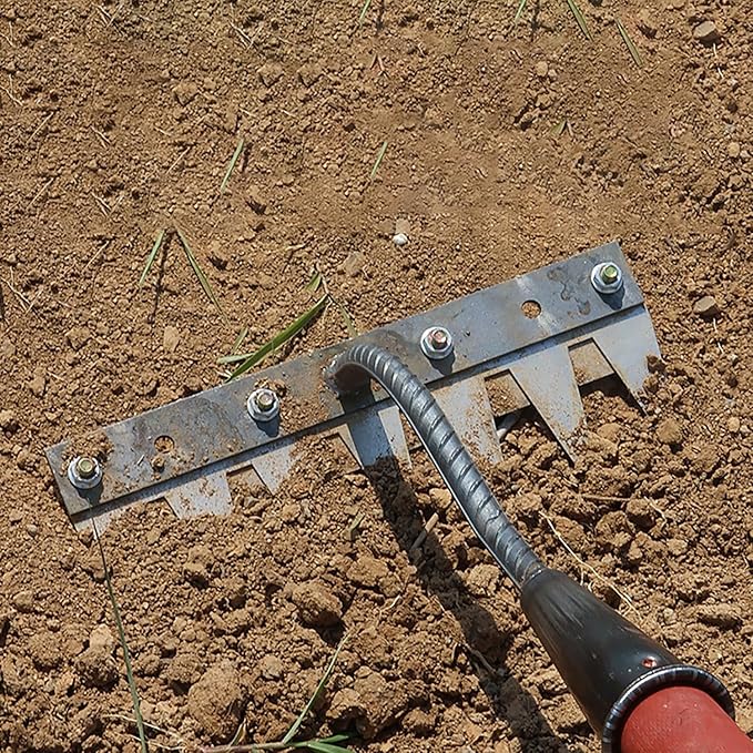Garden Iron Weeding Rake, 5/6/7/8 Teeth Weed Puller Tool, Detachable Gardening Hand Iron rake 2.0, Carbon Steel Garden Weeder Puller Tool for Gardening, Backyard (5 Teeth)