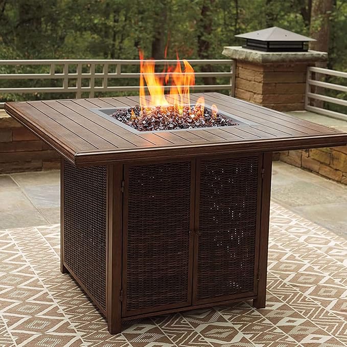 onlyfire Stainless Steel Square Fire Pit Flat Pan with Burner Ring Assembly, 18-Inch