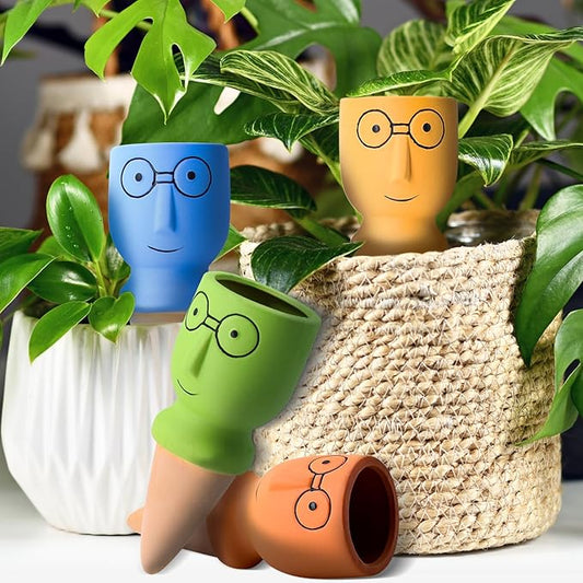 Terracotta Watering Spikes, 4PCS Self Watering Globes, Slow Release Self Watering Planter Insert, Plant Watering Globes for Indoor and Outdoor Plants
