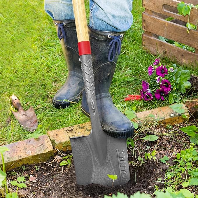 Flat Spade Garden Shovel Edging Spade with Wodden Handle for Gardening,Edging,Trenching, Planting Landscaping,43 inches