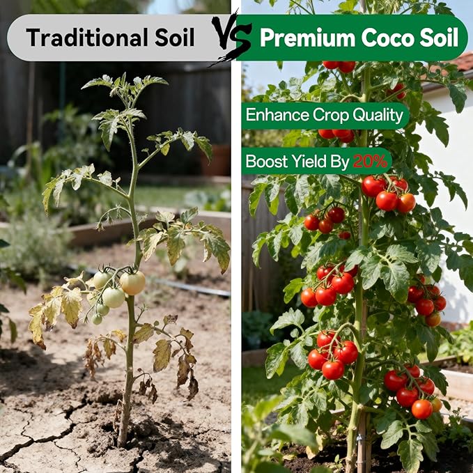 ZeeDix 4 Pcs Premium Coco Coir Brick - 100% Organic Compressed Coconut Coir Starting Mix, Coco Fiber with Low EC and PH Balance for Gardening, Potting Soil, Herbs
