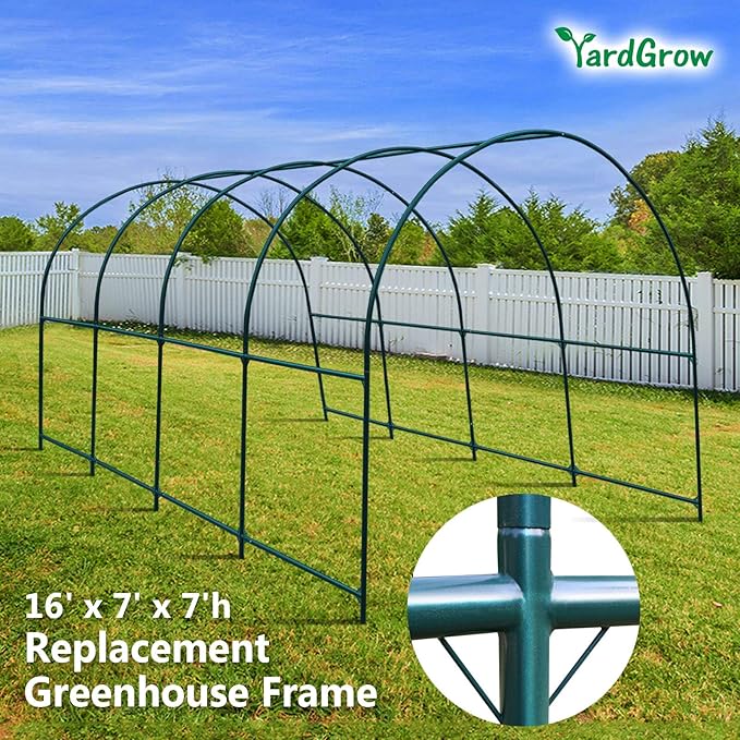 YardGrow Large Garden Support Arch Frame Climbing Plant Arch Arbor for Various Climbing Plant Roses Vines Birthday Wedding Party Decoration Pergola Frame (16' x 7' x 7')