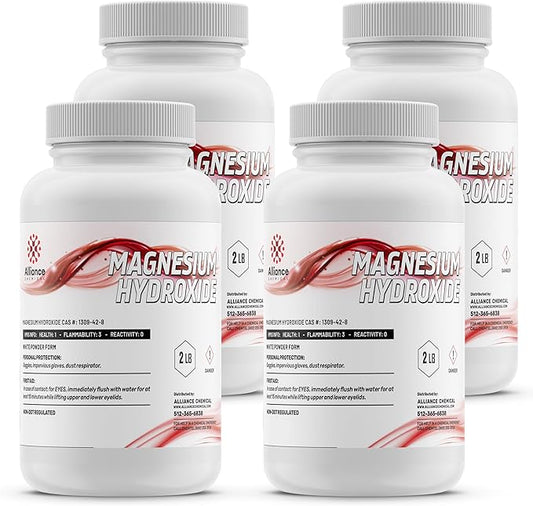 Magnesium Hydroxide Technical - 4 Pack, 8 lbs. - Wastewater Treatment, Soil Amendment & Fire Retardant