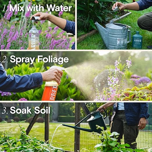 Arber Bio Protectant | Organic Outdoor Plant Fungicide and Root Stimulate Liquid Concentrate | Natural Bloom Boosting Growth Gardening Solution | Control Mildew, Mold, Spots | Make Over 16 Gallons