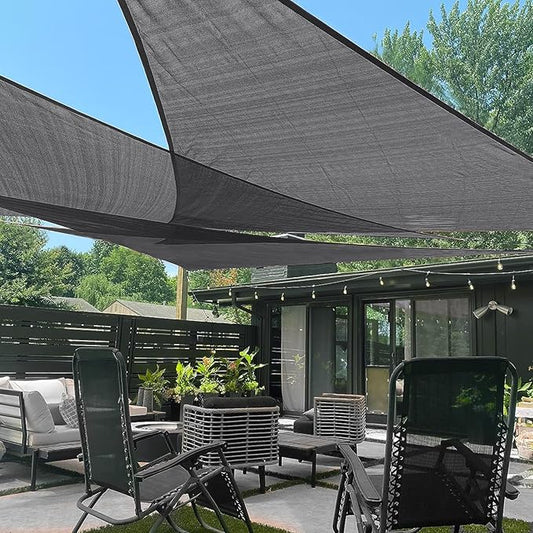 LOVE STORY Custom Size 9'x18'x20.1' Dark Grey Sun Shade Sail Right Triangle Sunhsade Fabric Awning Canopy for Patio Backyard Carport Pergola (Customized)