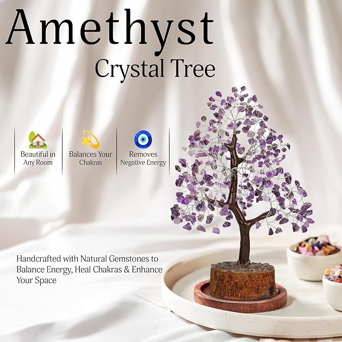 Amethyst Crystal Tree, Healing Crystals, Purple Room Decor, Crystal Decor, Crystal Tree, Purple Desk Accessories, Purple Decor Tree, Spiritual Decor, Feng Shui Decor, Amethyst Crystal Rock Tree 10-12"