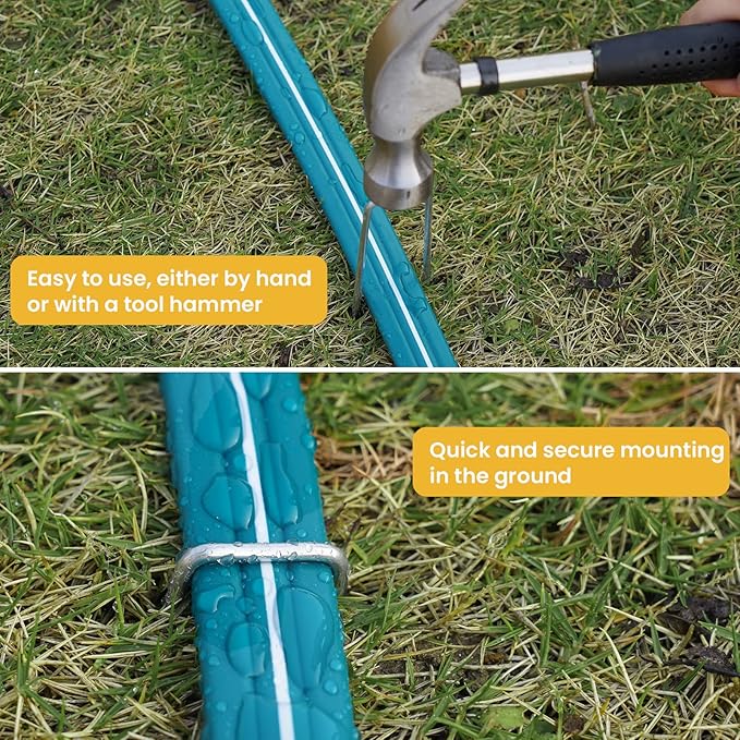 LINEX Sprinkler Soaker Hose 75 ft for Garden Lawn Watering Hose with Stakes