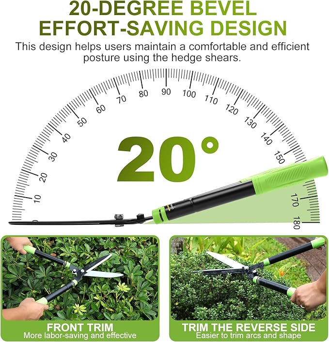 Telescoping Hedge Shears 23-30", Hedge Clippers for Trimming Hedges & shrubs & bushes，Manual gardening shears with Extendable Handle for Yard Landscaping