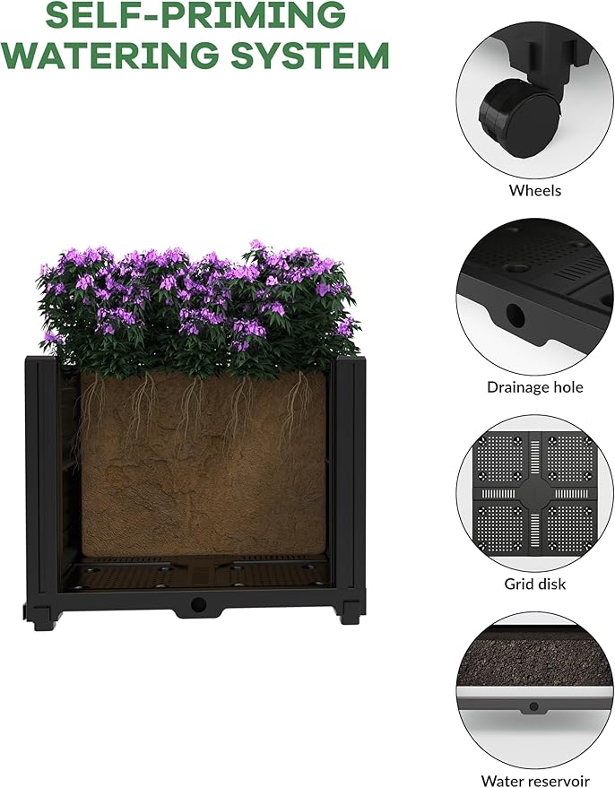 94.5 Inch Garden Arch Trellis with 2 Planter Boxes for Climbing Plants, PE Coated Metal Wedding Arch Arbor with Planter Box for Outdoor Decor, Party Backdrop & Flower Support