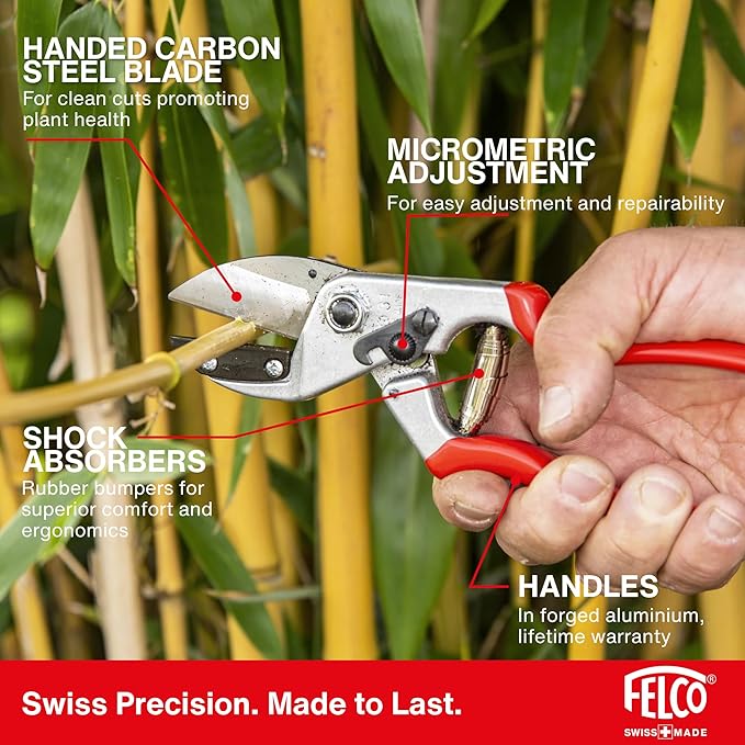 Felco F31 Pruning Shears – 8.3" Garden Clippers with Anvil Blade for Dry & Hard Wood | Hand Pruner for Gardening | Garden Tool Cutter with Aluminum Handle, Alloy Steel Blade, High-Torque Cutting Power