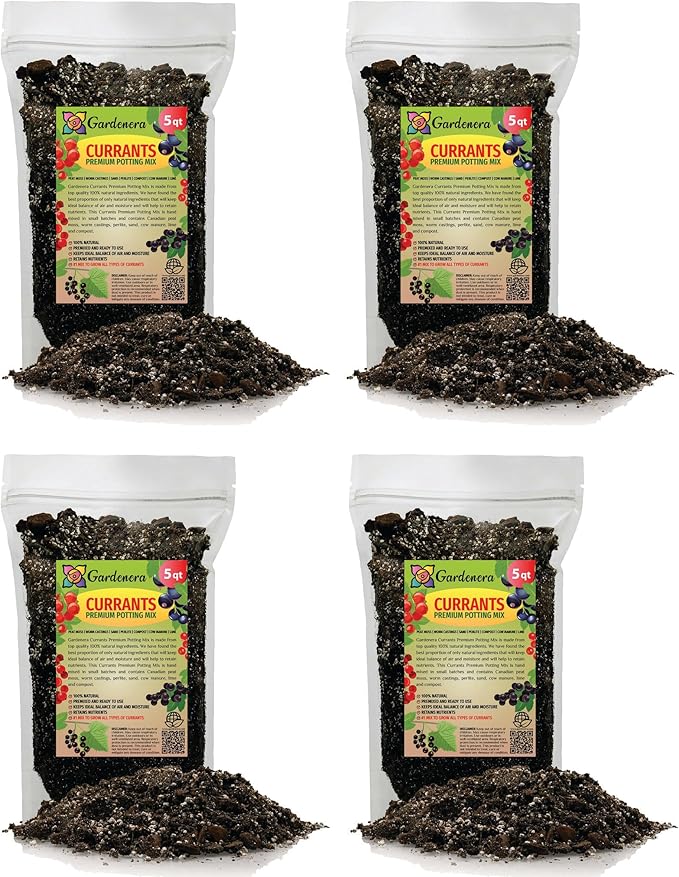 Gardenera Premium Currant Plant Potting Soil Mix - Optimal Nutrient-Rich Blend for Thriving and Juicy Currants - 20 Quart