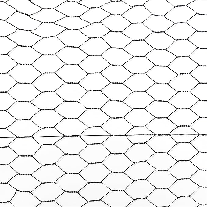 Fencer Wire 20 Gauge Black Vinyl Coated Poultry Hex Netting with 1 inch Mesh (6 ft. x 150 ft.)