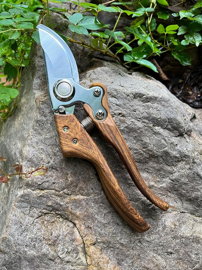Pruning Shears, Flower Cutters for Stems, German Stainless Steel Blades, 1 inch Cut Capacity, Garden Snips with Non-Slip Handle, Lightweight & Ergonomic Professional Garden Tools for women