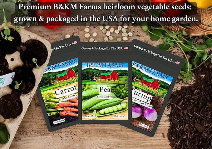 Beginner Survival Seed Vault: 20,000+ Heirloom & Non-GMO Seeds (30 Easy to Grow Varieties) by B&KM Farms