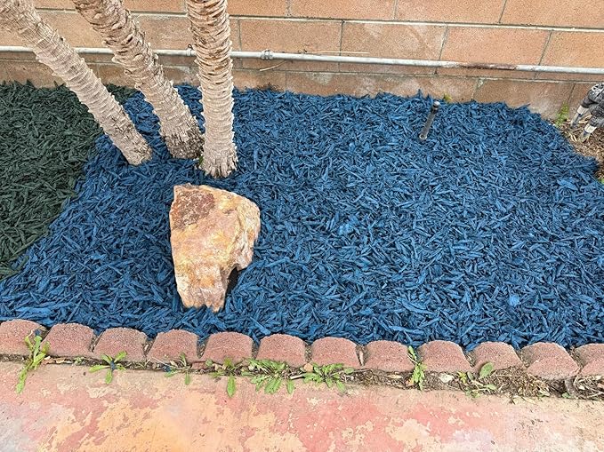 100% Wire-Free Shredded Rubber Mulch – Blue – 10 lb (0.6 cu ft) – Long-Lasting, Low Maintenance, Safe for Kids & Pets – Ideal for Landscaping & Playgrounds