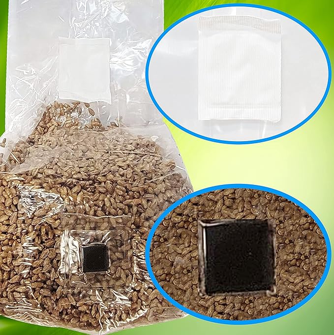 Mushroom Grow Bags with Self Healing Injection Port - 20 Bags - Evviva Sciences - 0.2 Micron Patch - Thick 3mm Polypropylene - Autoclavable, Durable, & Tear Resistant