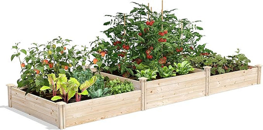 Greenes Fence Original Pine Raised Garden Bed, 4' x 12' x 10.5-14" - Made in USA with American Pine