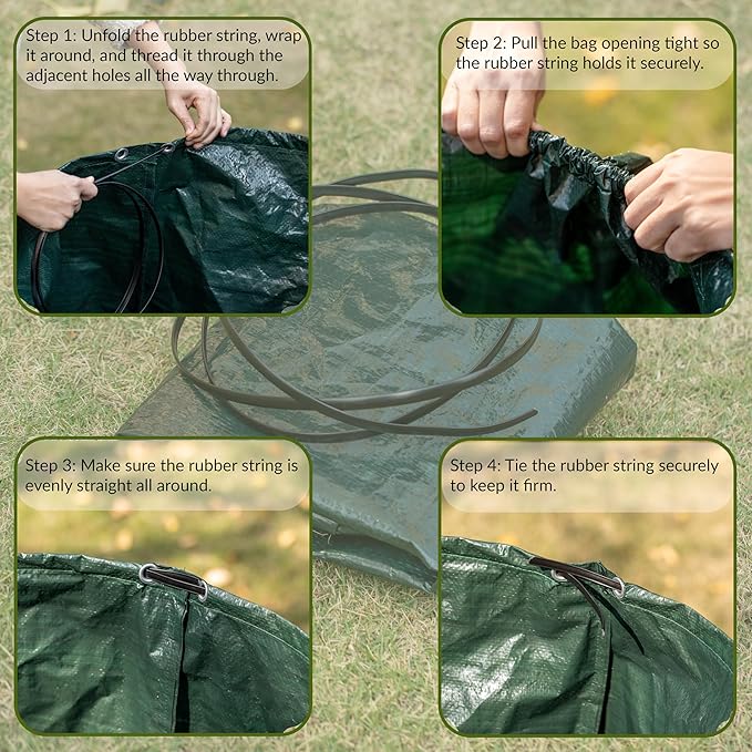 Gardenised 72-gallon Heavy-Duty Self-Standing Collapsible Leaf Bag with Handle and Sturdy Scoop for Leaves - Portable Yard Grass Clipping Rake, Garden Debris Grabber for Lawn Care and Outdoor Cleanup