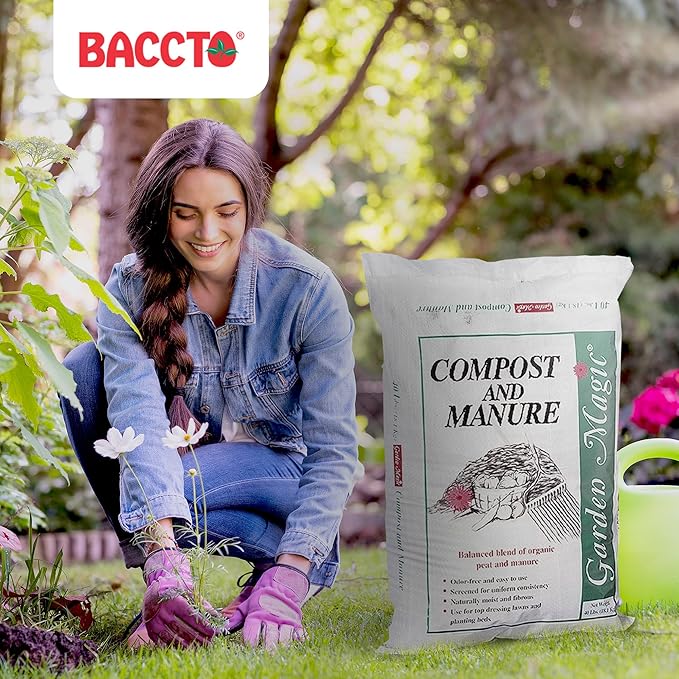 Michigan Peat 6-Pack Compost and Manure Blend, Garden Magic Mix w/Odor-Free Blend, 40 Lbs - Outdoor Lawn and Gardening Mixture with Nutrients and Minerals for Soil Potting and Planting