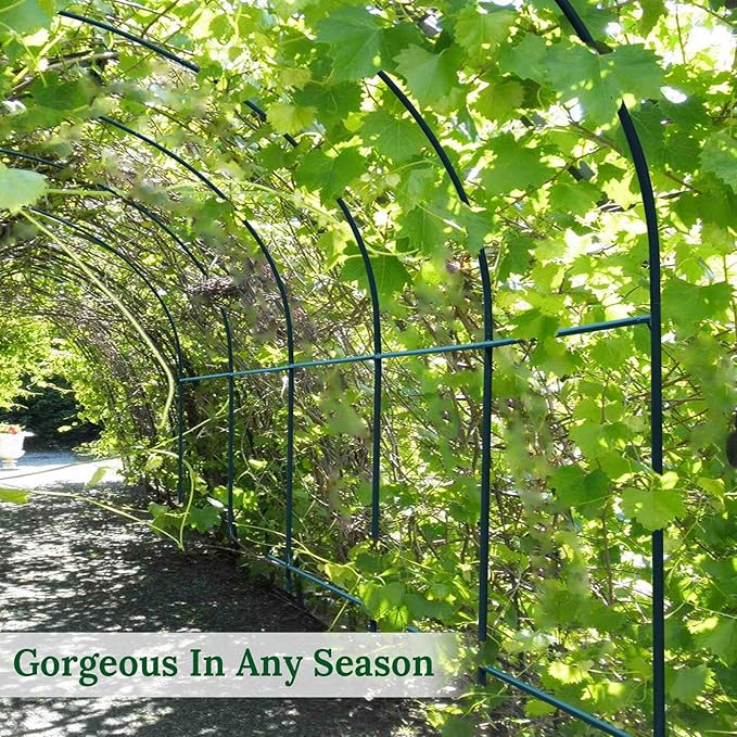 Multi-Size Large Garden Support Arch Frame Climbing Plant Arch Arbor for Flowers/Fruits/Vegetables (13FT x 7FT x 7.2FT)