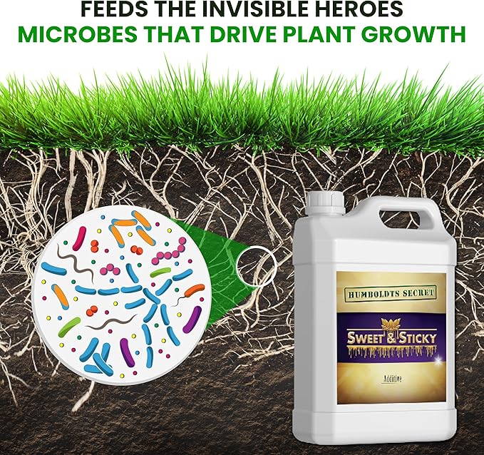 Humboldts Secret Sweet & Sticky Carbohydrate and Saccharide Plant Energy Additive | Indoor and Outdoor Plant Nutrients Enhancer for Growth and Aroma | Boosts Flavor and Development | 1 Gallon