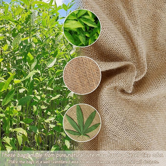 Kmise Premium Tightly Woven Burlap Potato Sack Race Bags (Pack of 6)，48"x25" Natural Jute Burlap Sacks for Kids & Adults, Reusable Eco-Friendly Grow Bag for Field Day Games & Harvest Storage