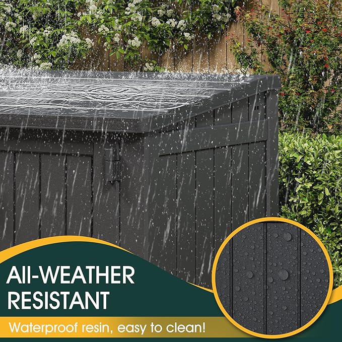 NUNU LAB Outdoor Storage Cabinet 36 Cu.Ft Garden Storage Shed Waterproof Lockable for Garden Hoses, Generator, and Lawn Mower