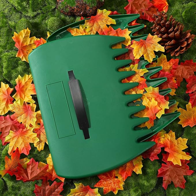 Sherr 6 Pcs Leaf Scoops Hand Rakes, Large Leaf Scoops and Claws Lightweight Plastic Leaves Grabbers for Picking up Leaves, Clippings, Grass, Collect Garden Rake Scooper