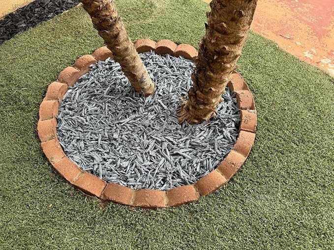 100% Wire-Free Shredded Rubber Mulch – Gray – 10 lb (0.6 cu ft) – Long-Lasting, Low Maintenance, Safe for Kids & Pets – Ideal for Landscaping & Playgrounds