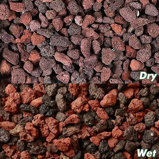 11 Pounds Mix Lava Rocks, 5-8 mm Red and Black for Plants, Bonsai, Horticultural Grit Soil Cover Gravel for Succulents, Hydroponics, Fairy Gardening, Top Dressing, Plant Drainage