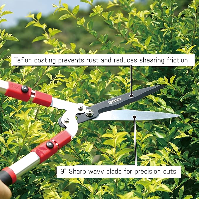 Eden 39022 Extendable Hedge Shears with Wavy Blade