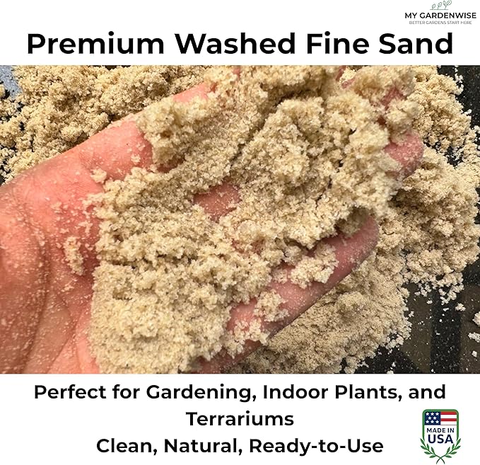 Fine Sand for Plants – Horticultural Sand for Succulents, Cactus, Potting Mixes, Terrariums & Decorative Indoor Gardens, Made in USA (1 Quart - 2.8 lbs)