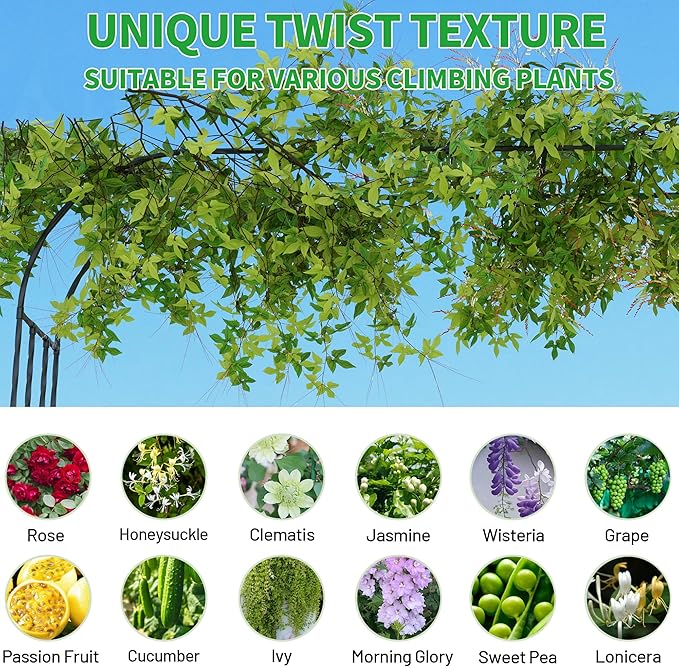 Garden Arch Trellis, Trellis Arch for Climbing Plants Outdoor, 10.5 x 7.9FT Metal Full Garden Arbor, Trellises for Patio Lawn Backyard, Large Garden Archway Decoration Black 126" x 94.5in