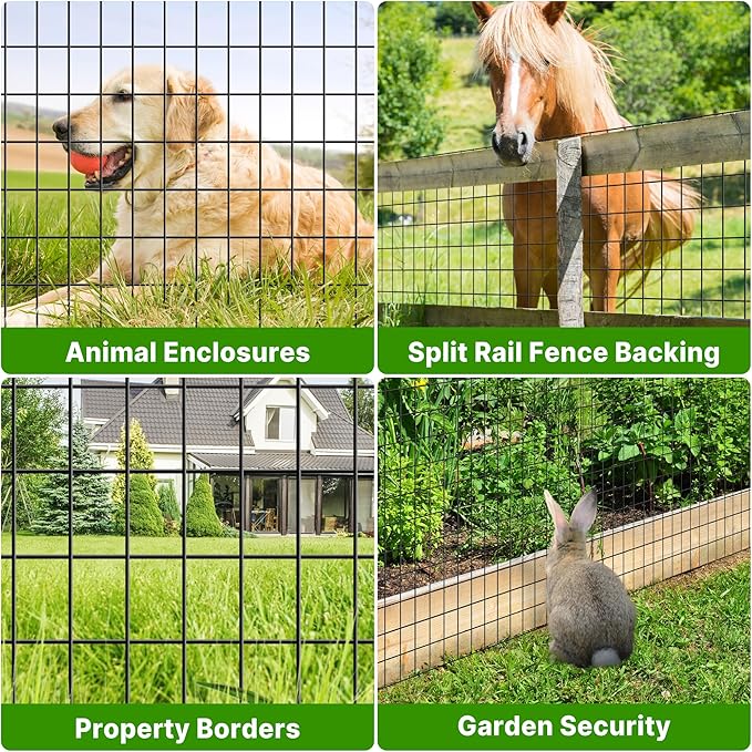 Welded Wire Fence 3ft x 50ft Mesh Size 2x3 Inch Wire Mesh Roll Chicken Wire Poultry Netting for Garden Fencing, Animal Barrier, Border Fencing (USE 4 FT Post)